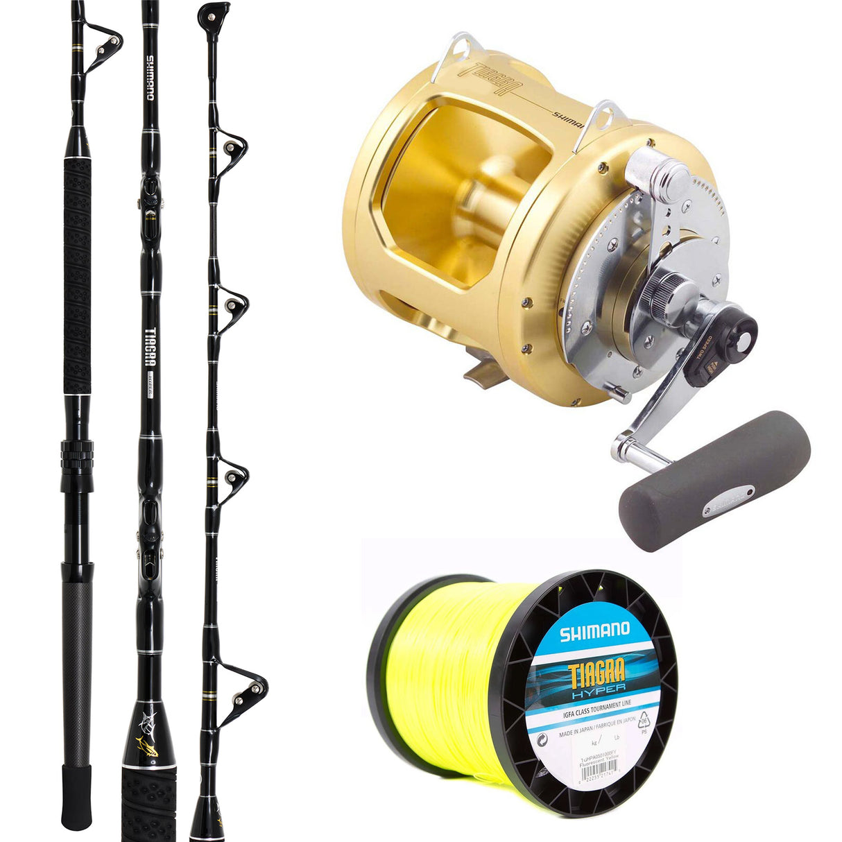 Shimano Tiagra 30A/Shimano 25 Tiagra Hyper 15KG Stand Up/ Shimano Tiagra Hyper 15kg 1000m - Yellow IGFA