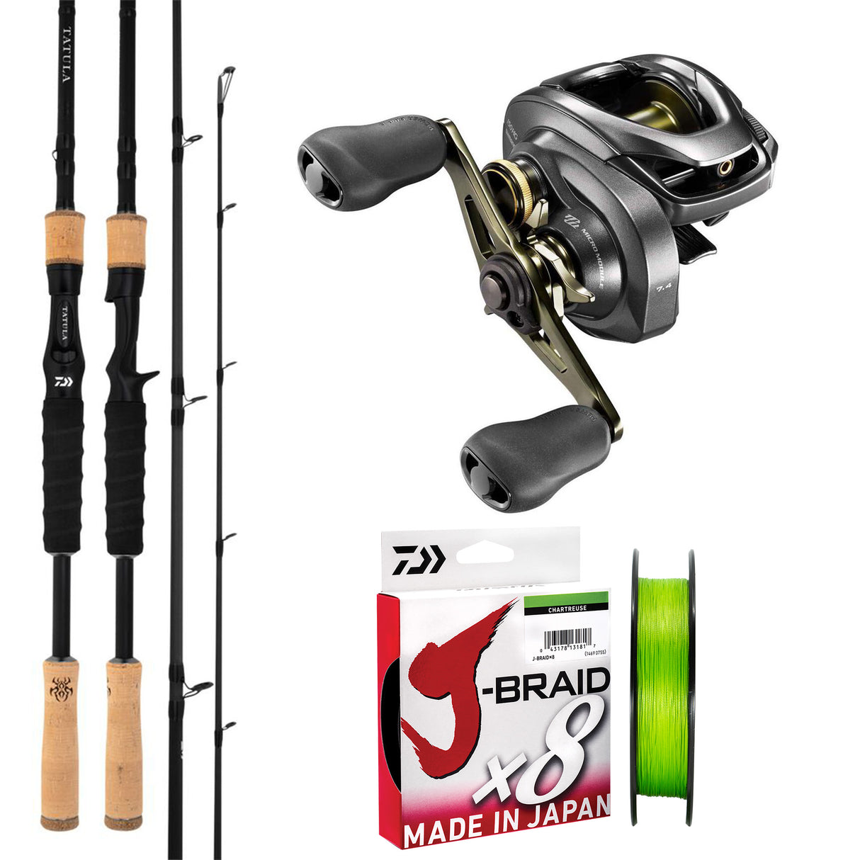 Shimano Curado DC 150 HG/Daiwa 23 Tatula 7' 2pc (Butt Join) 3-6kg/ Daiwa J-Braid 8 Chartreuse 150m VAR-15lb