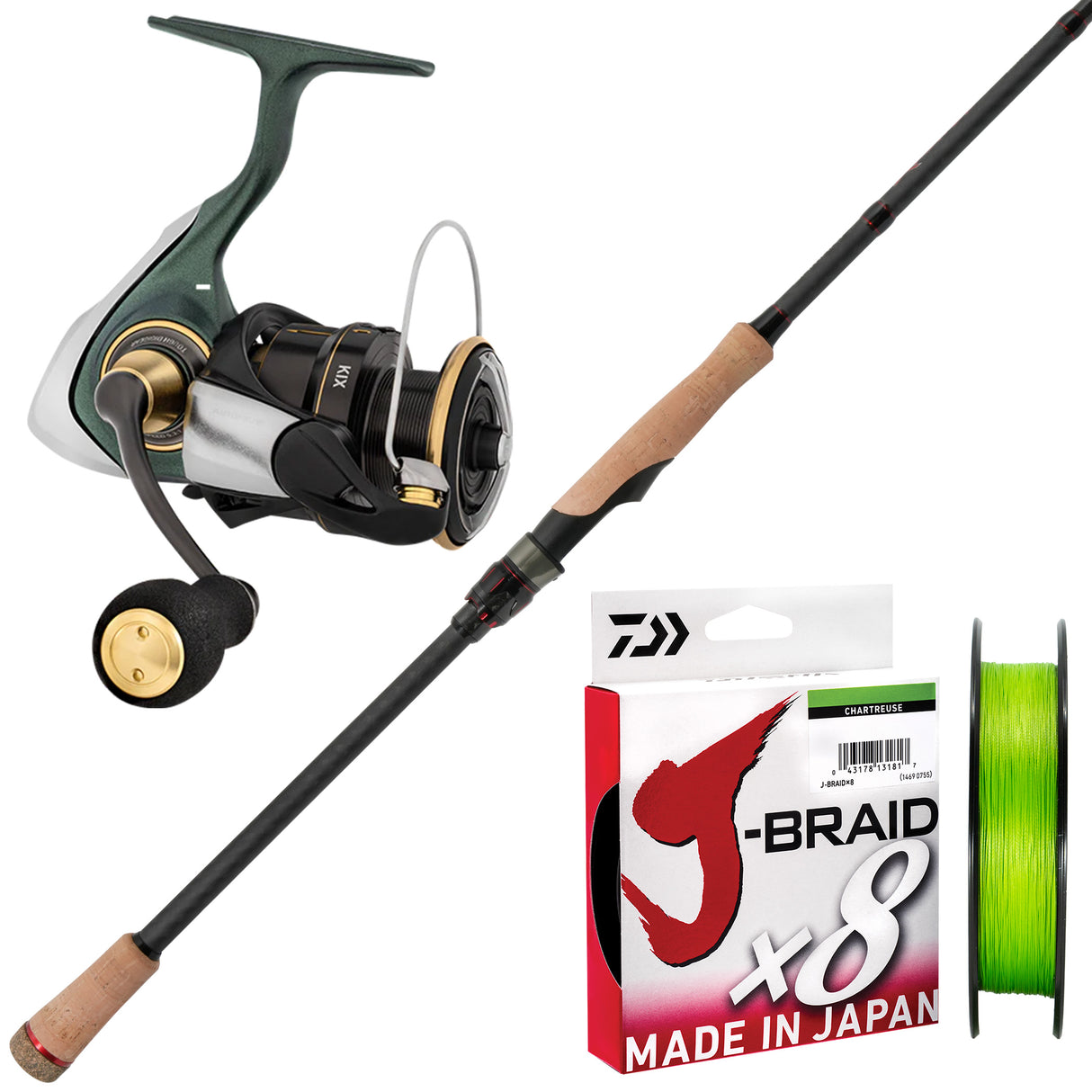 Samaki 25 Archer 7'6" 2pc 15-30lb/ Daiwa 23 Kix 5000D-C/ Daiwa J-Braid 20lb 300m - Chartreuse