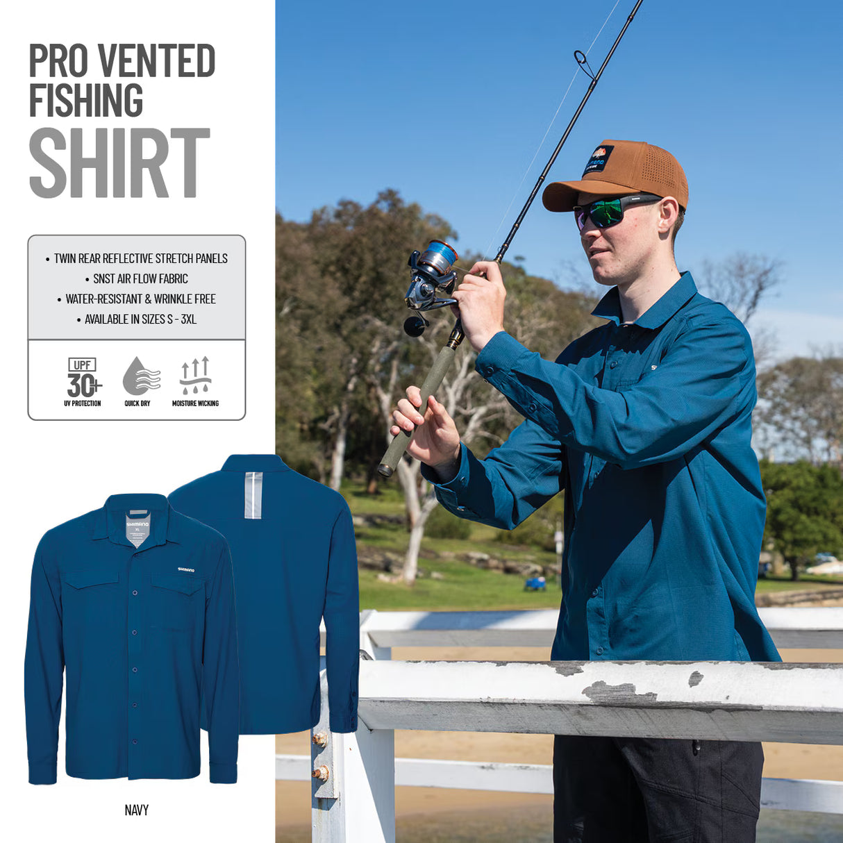 Shimano Navy Pro Fishing Shirt