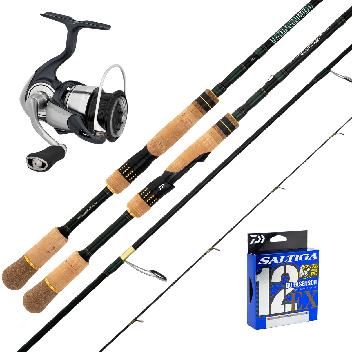 Daiwa 23 Commander Snowfinch 6'8" 2-4kg 1pc/ Certate 2500 LT Reel/ Daiwa Saltiga 12 16lb PE 0.8 200m - Grey