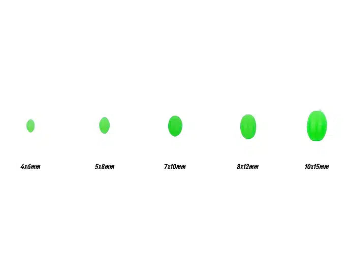 Hook Em Oval Lumo Beads 50pc Green