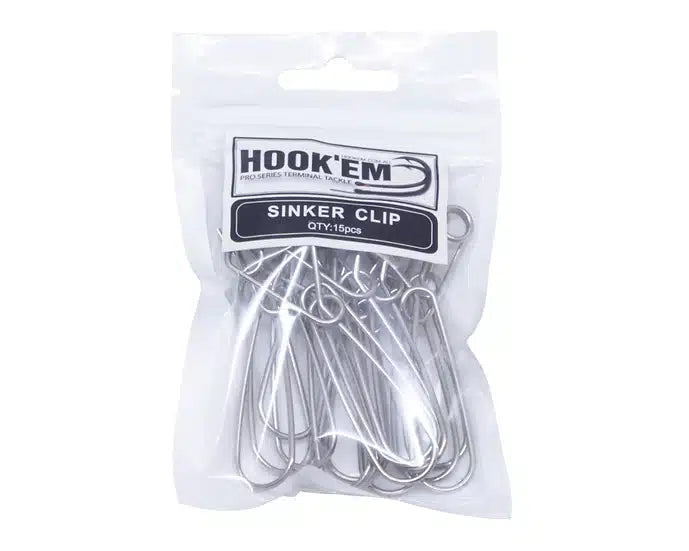 Hook Em Large Sinker Clips 15pk