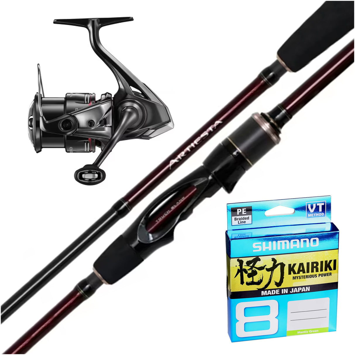 Shimano Artiesta 7ft4in 1-3kg 1pc/ 24 Vanford 2000C HG/ Shimano Kairiki 6lb 150m - Green