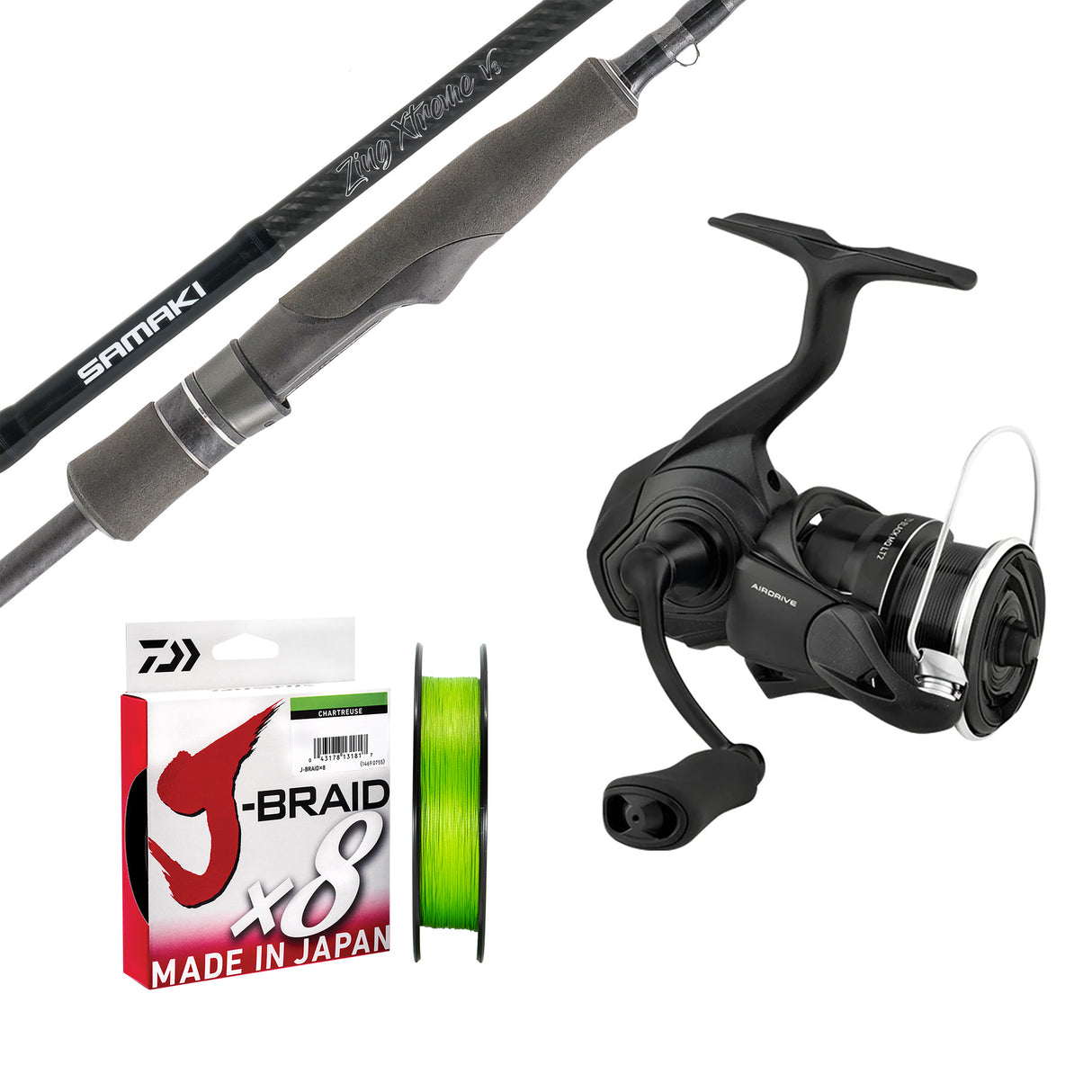Daiwa 24 TD Black 2500D/Samaki Zing Xtreme V3 7'1pc 4-8lb/Daiwa J-Braid 8lb 150m - Chartreuse