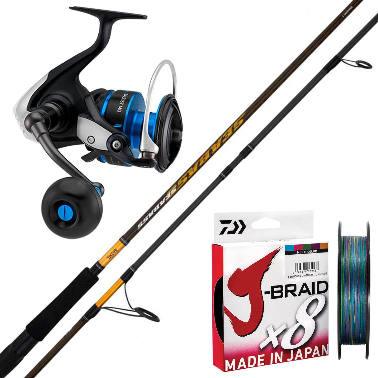 Daiwa 23 Seabass 10'6" 2pc 8-15kg/ Daiwa 21 Saltist MQ 6000D-H/ Daiwa J-Braid 40lb 300m - Multicolour