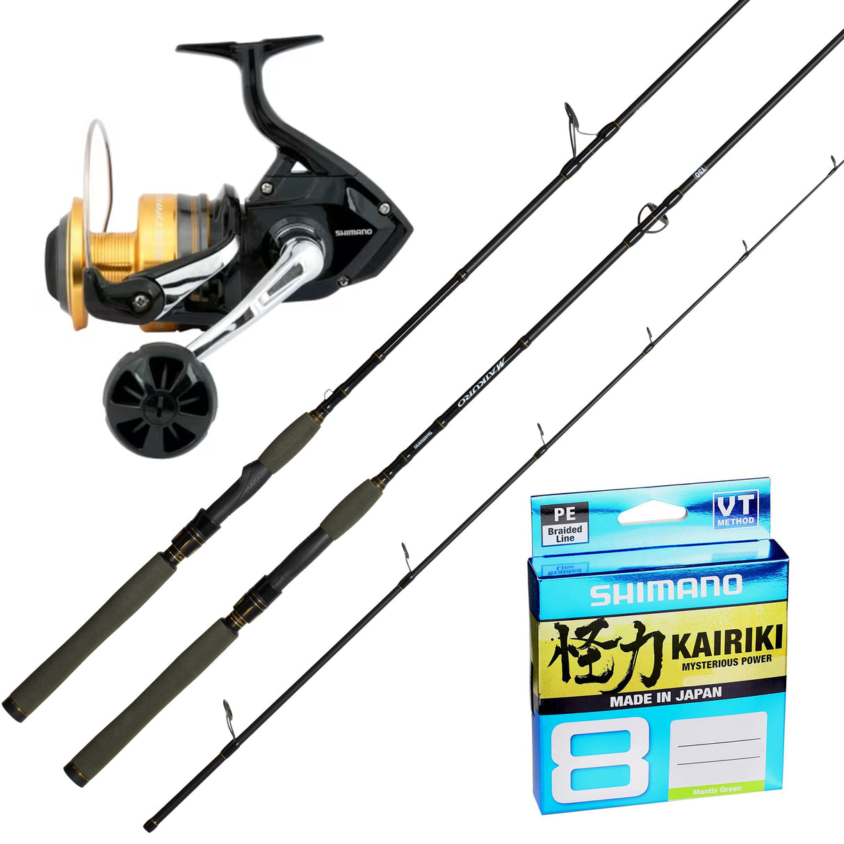 Shimano 25 Maikuro 6'8" 2pc 6-8kg/ Shimano Socorro SW 6000/ Shimano Kairiki 30lb 300m - Multi-Colour