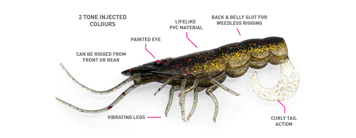 Chasebaits The Curly Prawn 2.5in