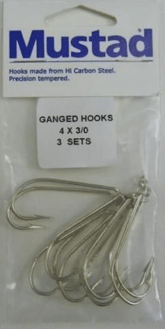 Mustad Ganged Hook 3 Sets