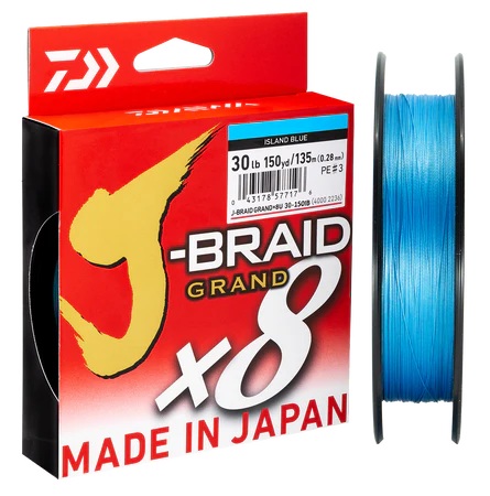 Daiwa J-Braid Grand Island Blue - Bulk Braid Spooling (sold in increments of 100 Metres)