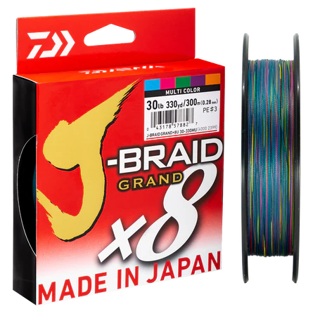 Daiwa J-Braid Grand Multi Colour - Bulk Braid Spooling (sold in increments of 100 Metres)