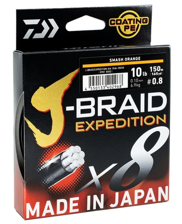 Daiwa J-Braid Expedition X8 Orange 150m Braid