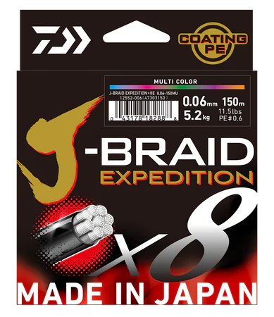 Daiwa J-Braid Expedition X8 Orange 150m Braid