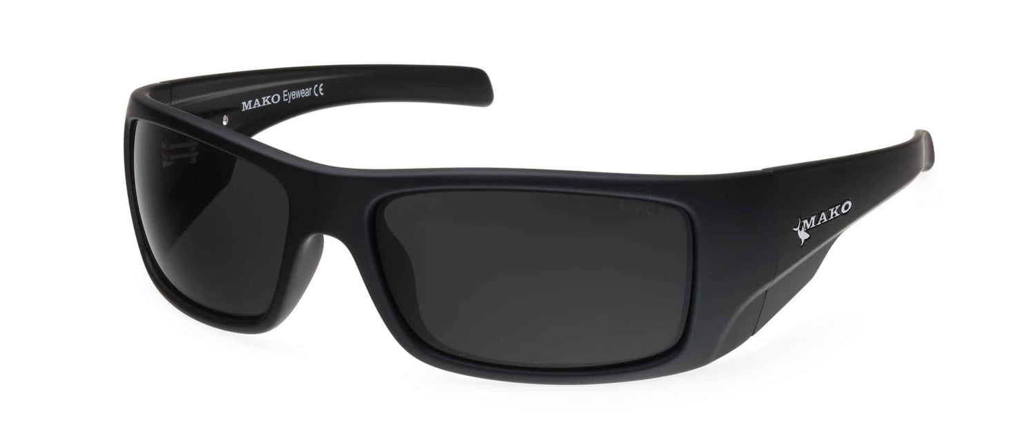 Mako Invincible PC Lens Sunglasses - Matt Black PC Grey