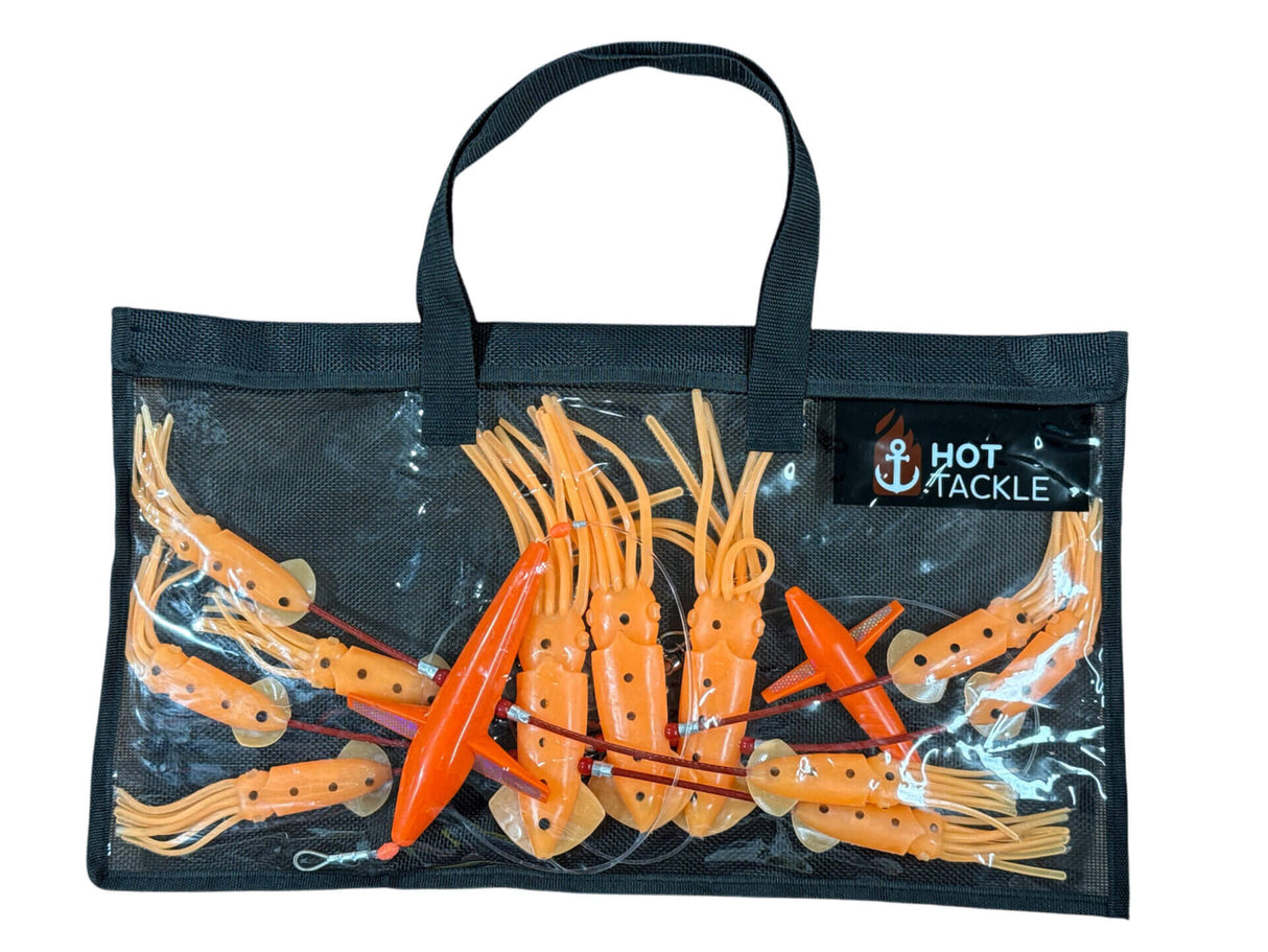 Hot Tackle Flip Flop Surface Teaser - 7in Exciter Birds - Orange