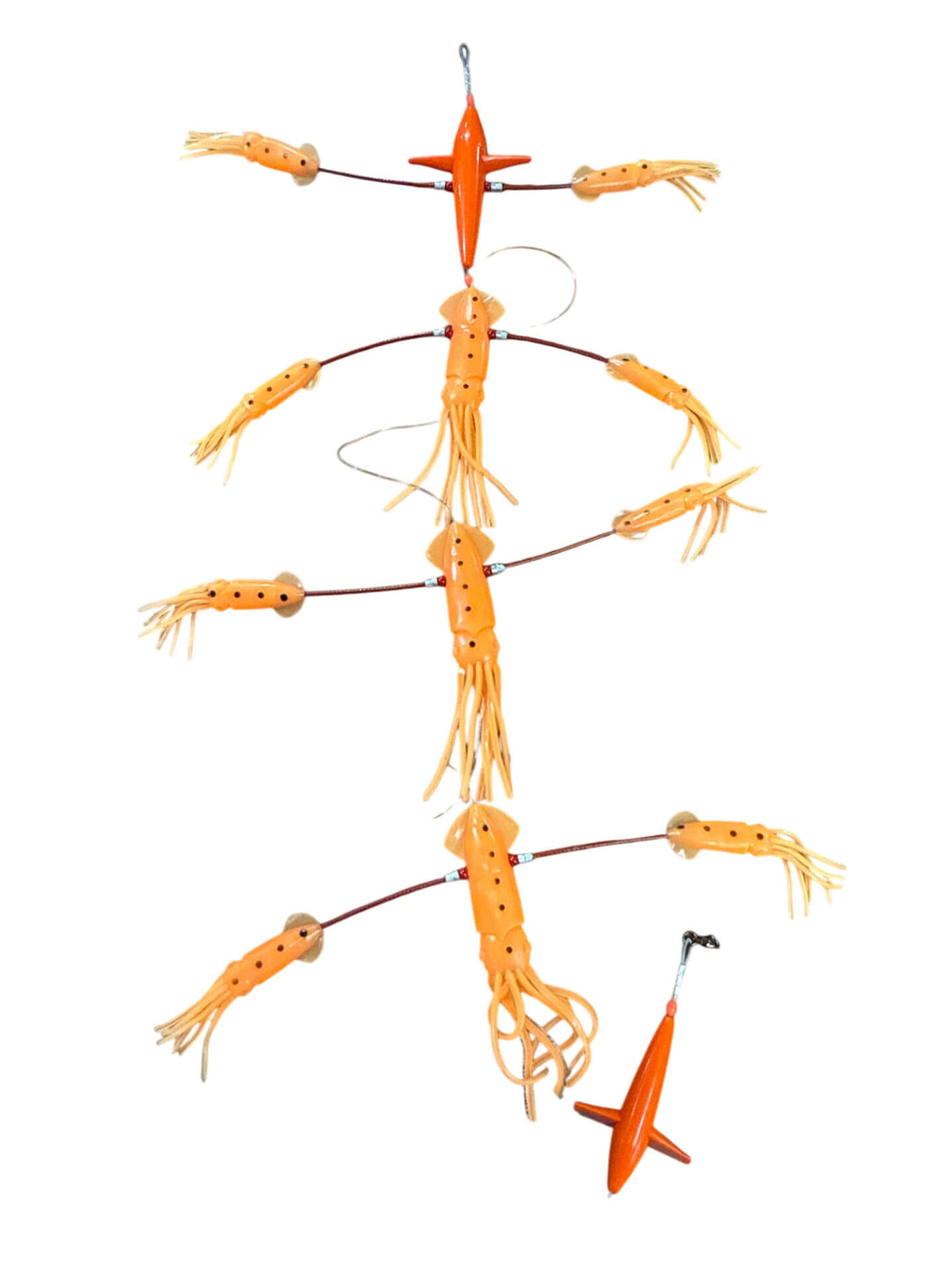 Hot Tackle Flip Flop Surface Teaser - 7in Exciter Birds - Orange