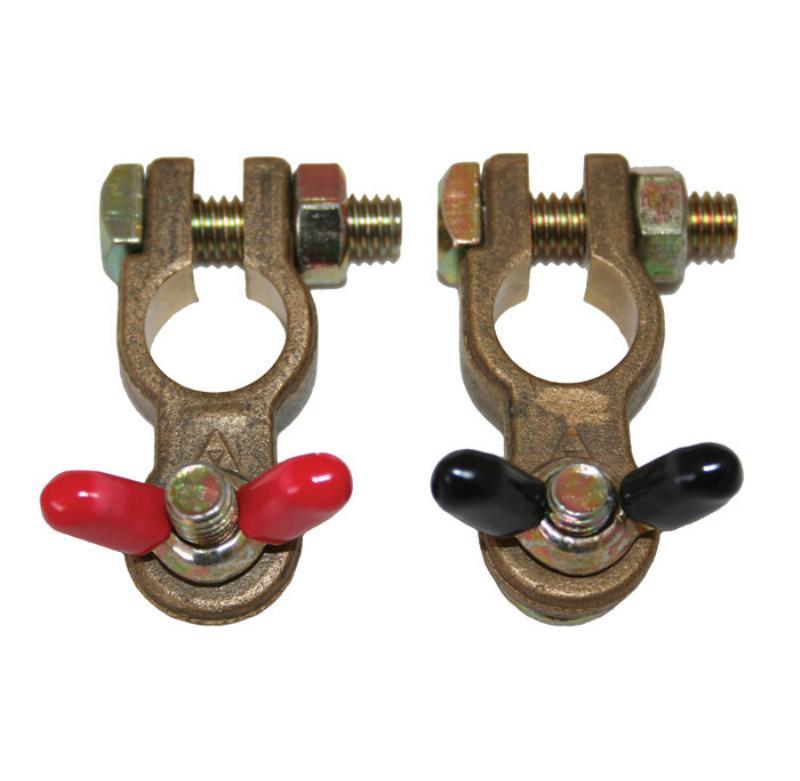 RWB Battery Terminal Solid Brass Pair