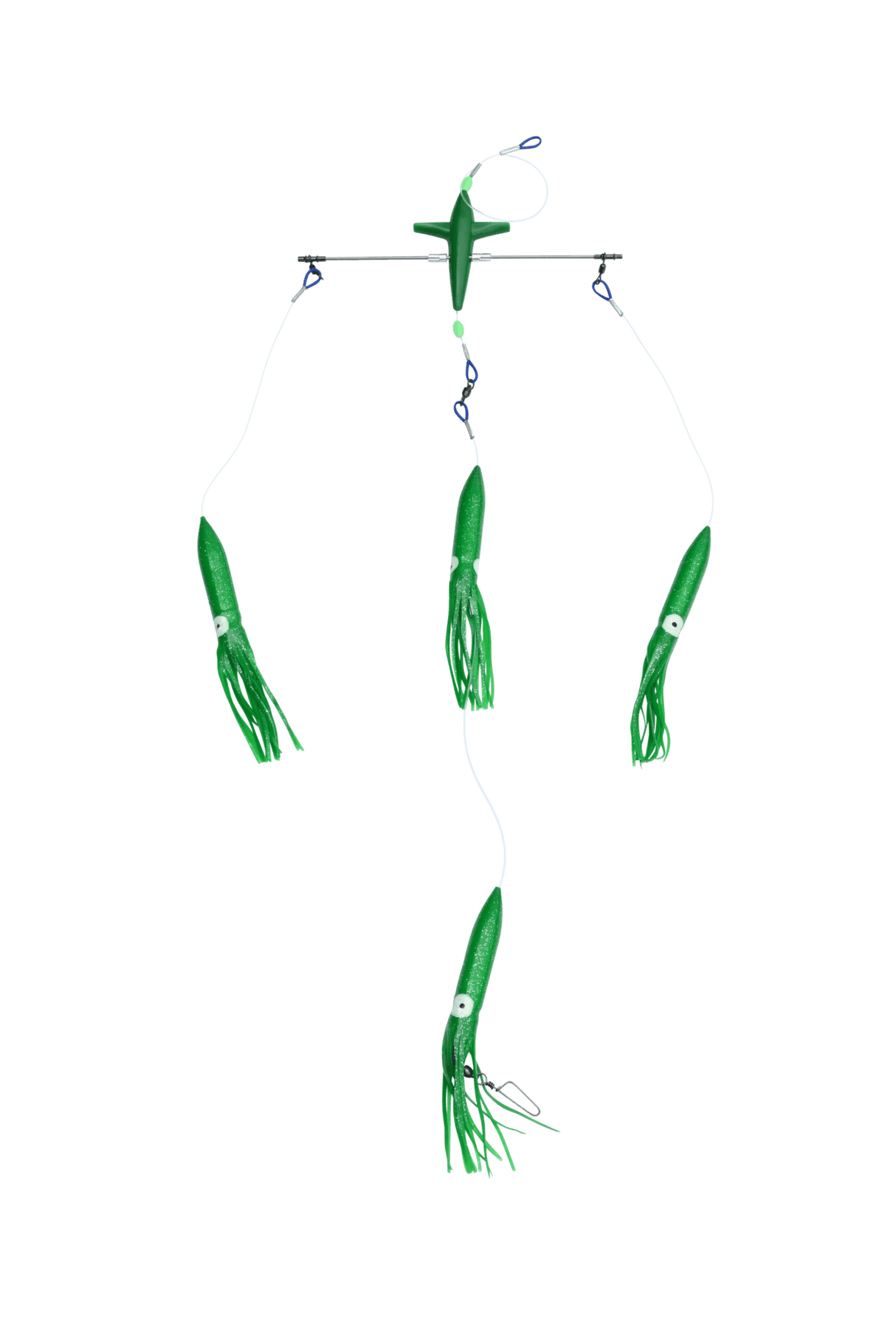 Black Pete 12in Titanium Bird Spreader Bar With Bulb Squid