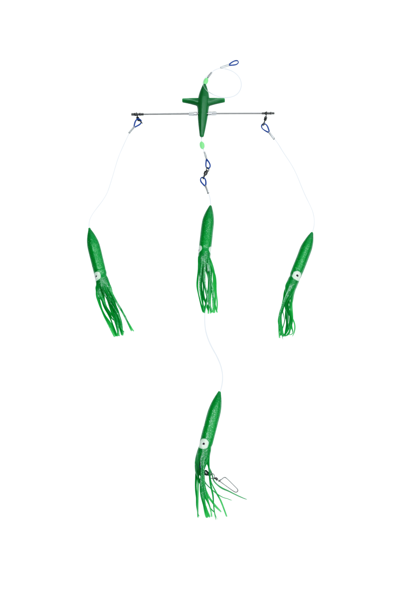 Black Pete 12in Titanium Bird Spreader Bar With Bulb Squid