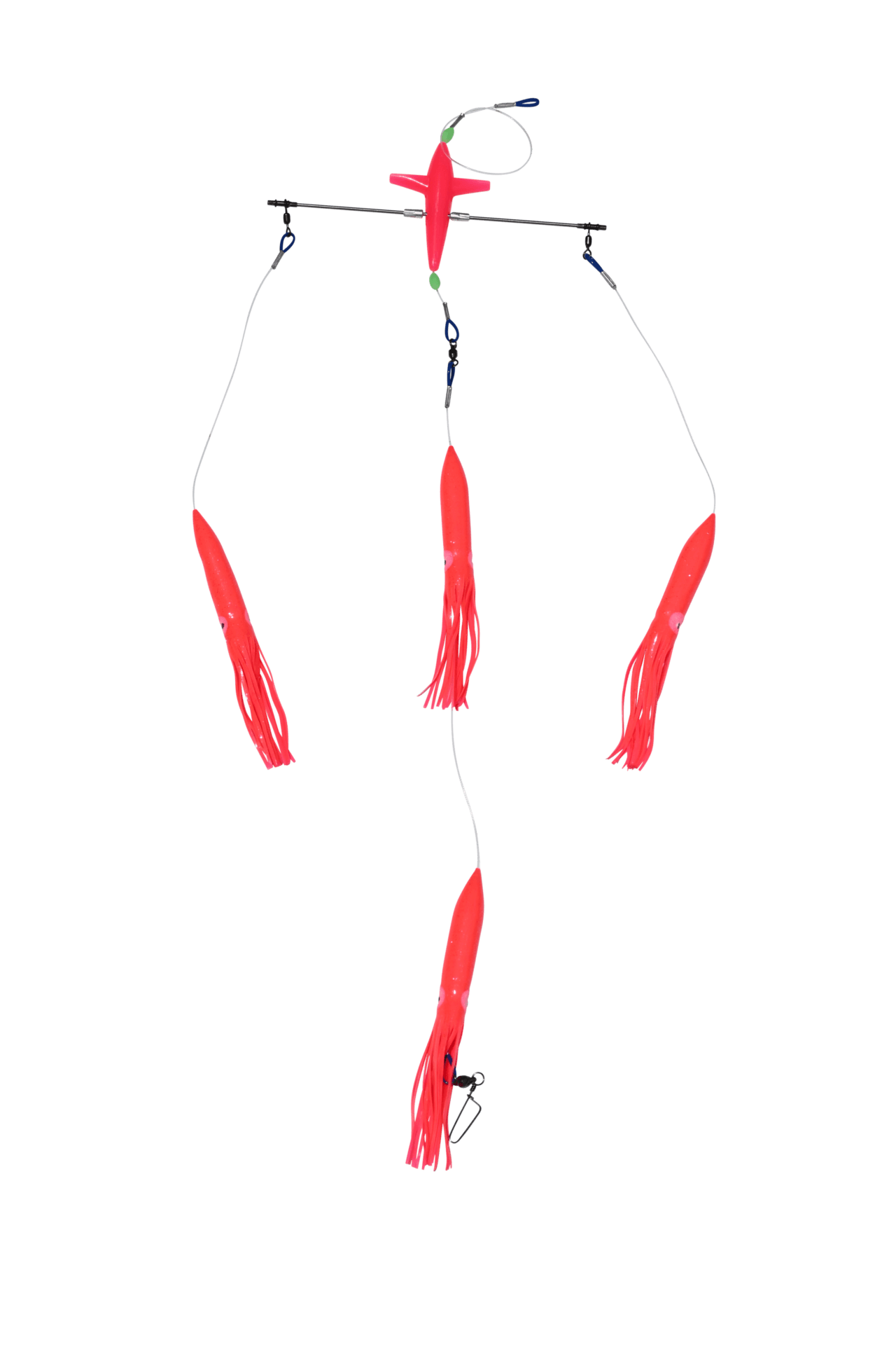 Black Pete 12in Titanium Bird Spreader Bar With Bulb Squid