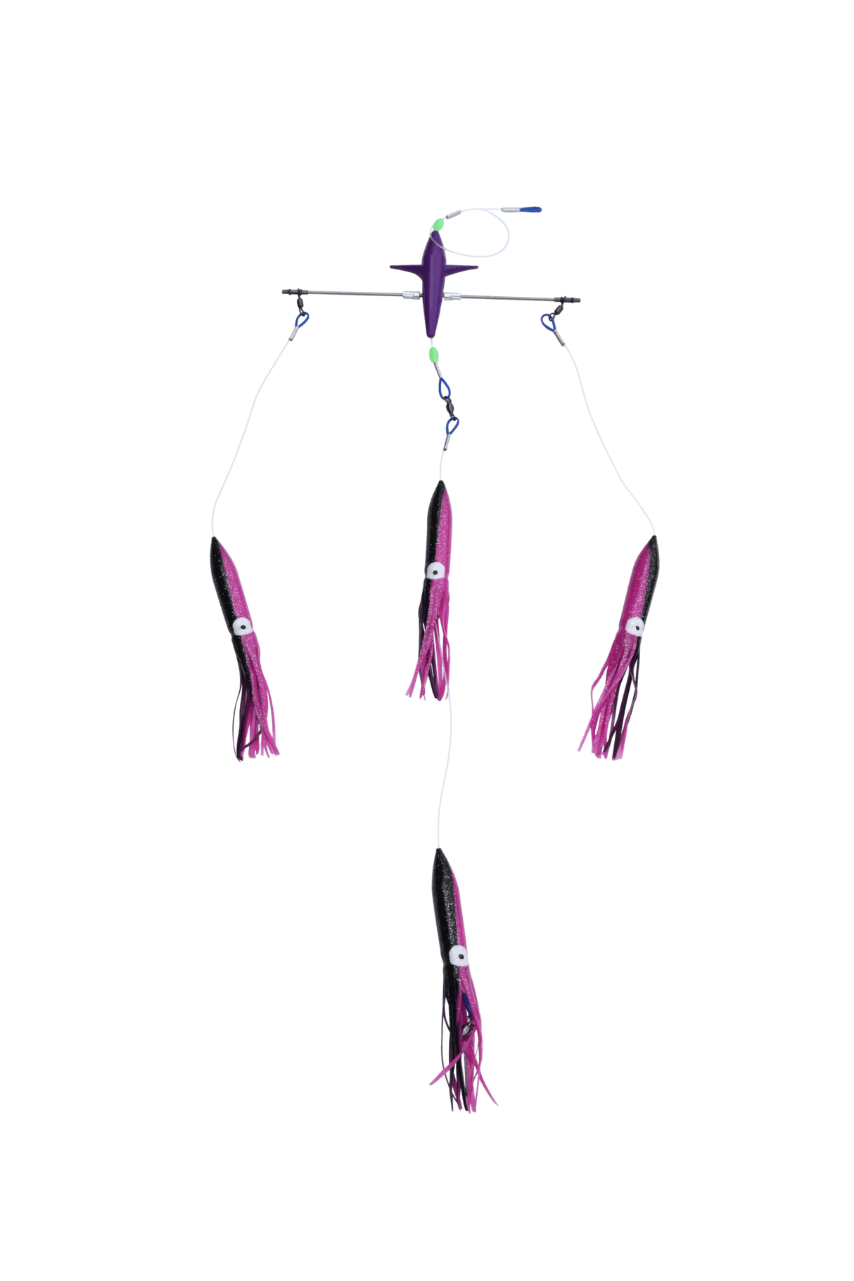 Black Pete 12in Titanium Bird Spreader Bar With Bulb Squid