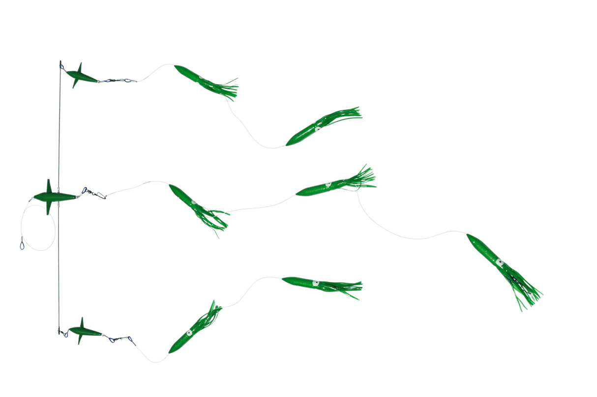 Black Pete 36in Titanium Bird Spreader Bar With Bulb Squid