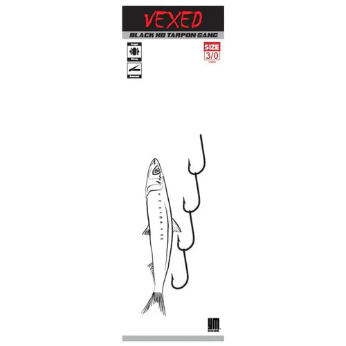 Vexed Black HD Tarpon Gang Hooks