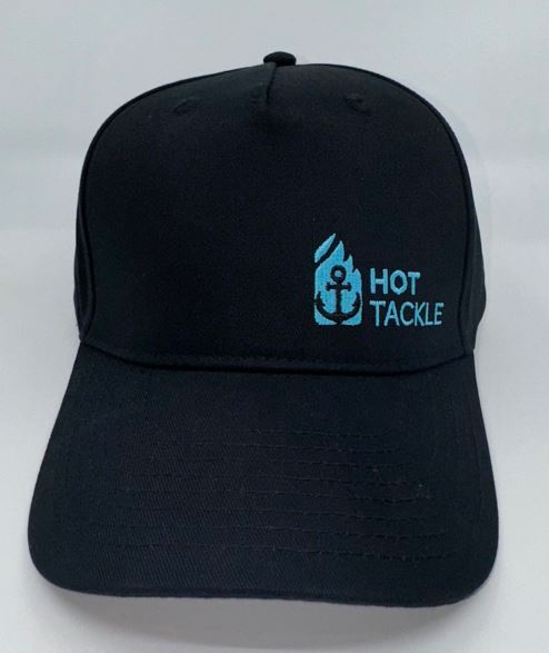 Hot Tackle Black Cap/Blue Logo