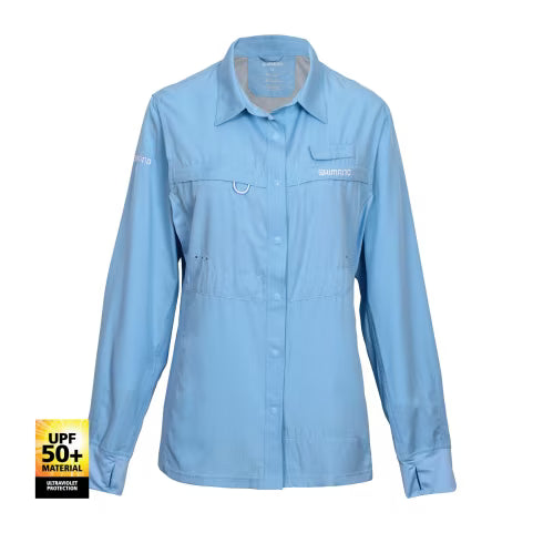 Shimano Ladies Pro Stretch Vented Shirt - Sky Blue