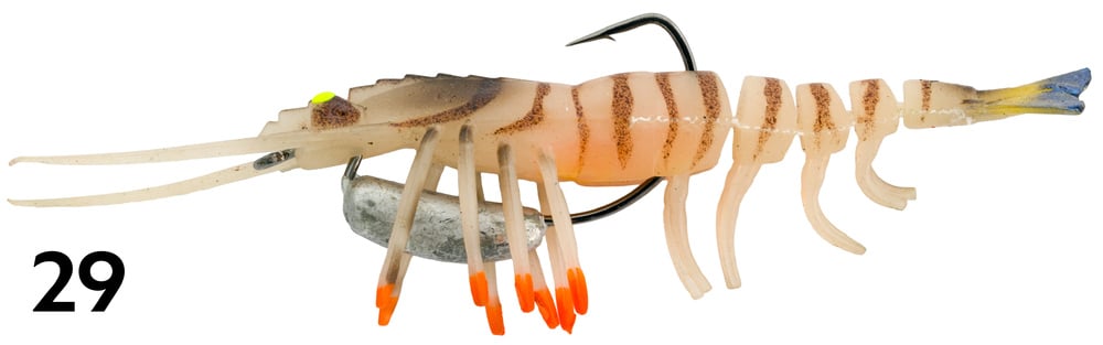 Zerek Live Shrimp Hot Legs 3in Rigged Plastic