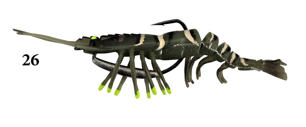 Zerek Live Shrimp Hot Legs 4in Rigged Plastic