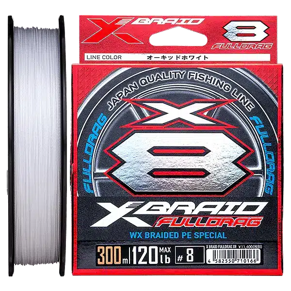 X-Braid Full Drag X8 300m White Braid