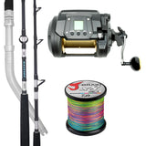 Daiwa Tanacom 1200/ Daiwa Saltist Dendoh Rod 6'4"HT 80-200lb (Swivel Tip)/ Daiwa J-Braid 80lb Bulk Spooling - Multicolour