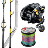 Shimano Beastmaster 9000B/ Shimano Status Elite Deep Drop Rod 6'8" PE 5-8/ Daiwa J-Braid 80lb Bulk Spooling - Multicolour