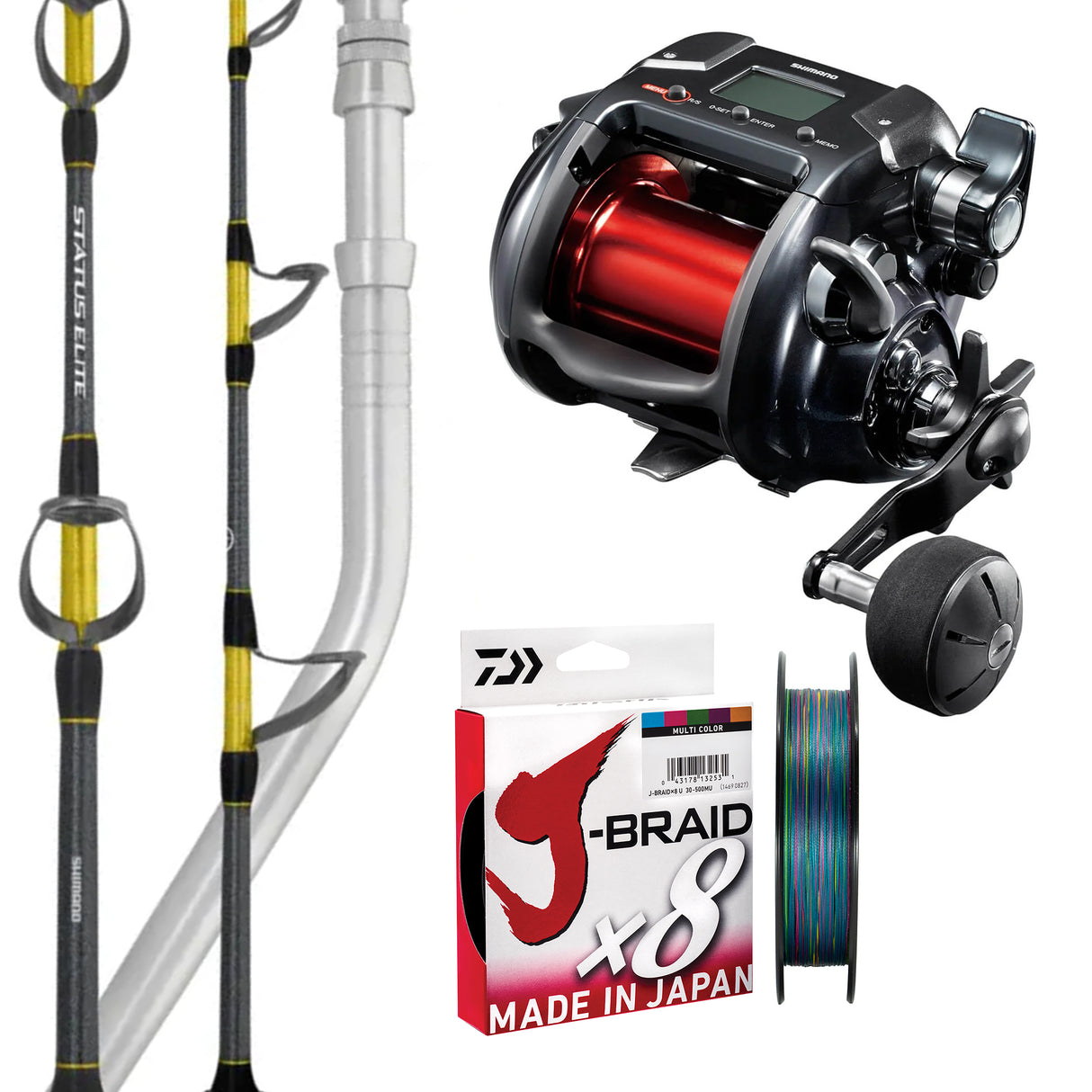 Shimano Plays 4000A/ Shimano Status Elite Deep Drop Rod 6'10" PE 3-6/ Daiwa J-Braid 40lb 500m - Multicolour