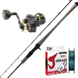 Daiwa TD Offshore 6'4" pe 2-4/ Samaki Zephyr HD Overhead 300-P/ Daiwa J-Braid 20lb 300m - Multicolour