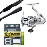 Stradic FM 4000XG/26 Shimano Zodias 7'6" PE 2 Lure weight 7-28g/Shimano Kairiki 8+ pe2 20lb 300m - Mantis Green