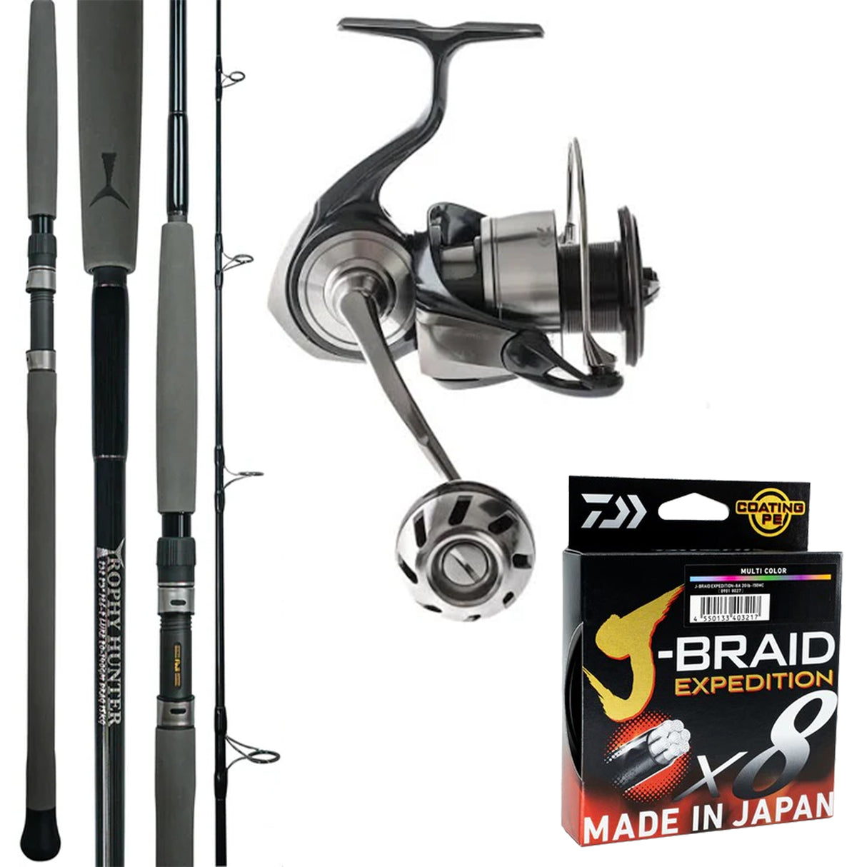Daiwa 24 Certate LT5000D-XH-ARK/Trophy Hunter 7'4" 10-17lb/ Daiwa J-Braid Expedition pe2 25lb 300m - Multi-Colour