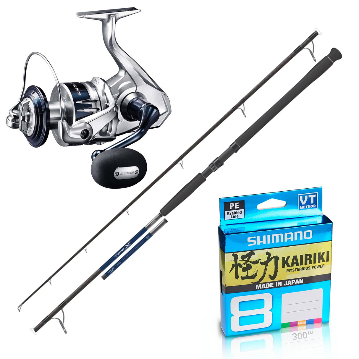 Shimano Saragosa 10000 PG/Shimano Type-X 12' 2pc 10-15kg/ Shimano Kairiki 50lb 300m - Green