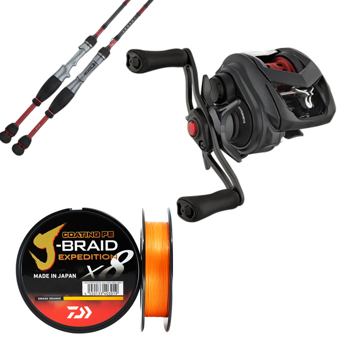 Daiwa 26 Infeet BF 7'8" 2pc/ Daiwa Tatula BF 70XH/ Daiwa J-Braid Expedition 0.6 8lb 150m Orange