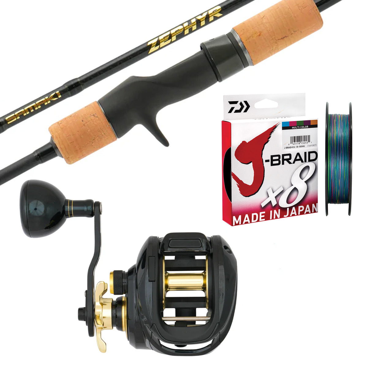 Samaki Zephyr HD 300-P/Samaki Zephyr 6'2" 1pc Pe4/ Daiwa J-Braid 40lb 300m -Multicolour