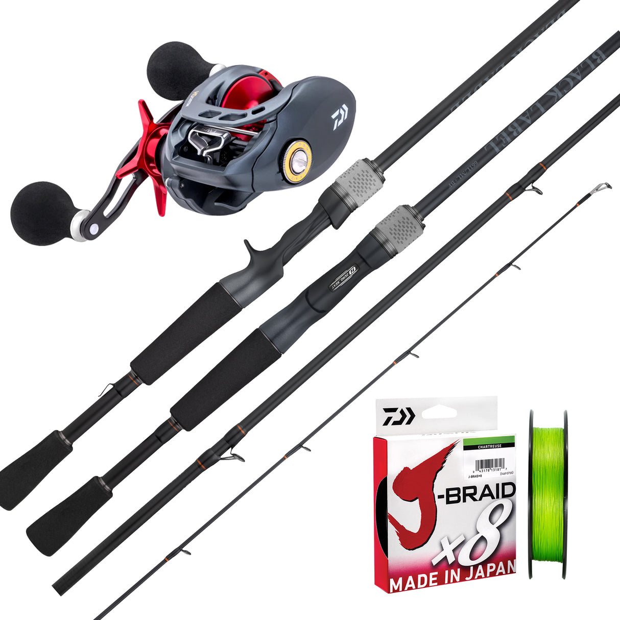 Daiwa 26 Black Label 6'8"1pc MHFB 4-9kg/ Daiwa Tatulion HD 200H/ J-Braid 20lb 150m -Chartreuse