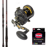 Penn Fathom II Star Drag 25N/Penn Prevail II 10' 2pc Overhead 10-24kg/Penn Slammer Braid 50lb 400m 50lb - Multicolour