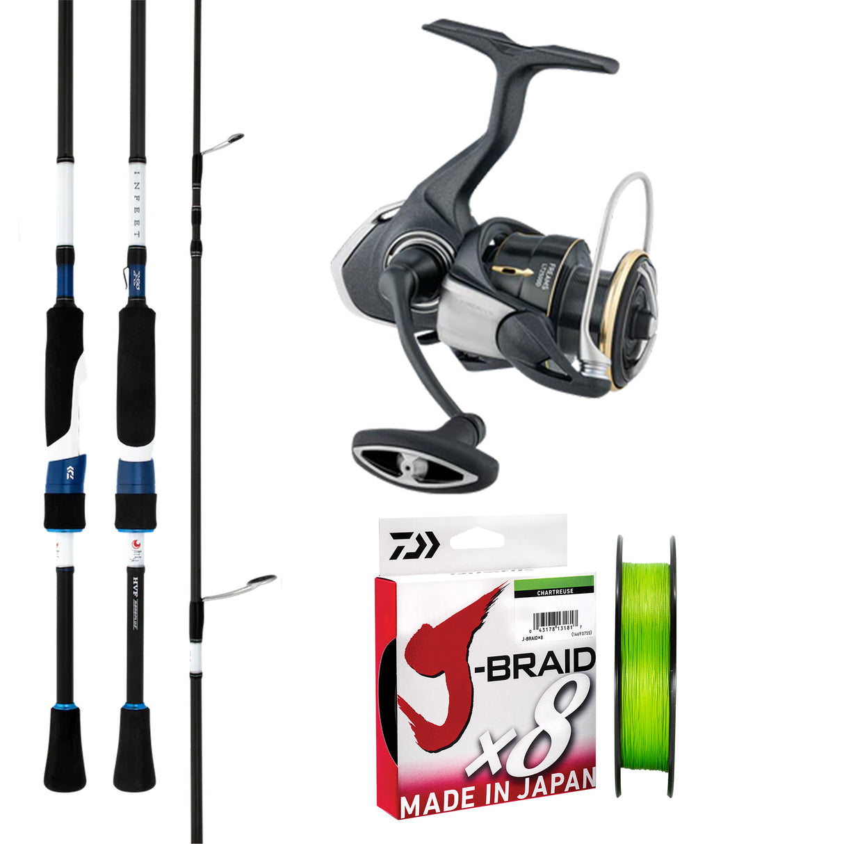 Daiwa 26 Freams LT2000S-XH/Daiwa 23 Infeet S 7'2" 2pc LRS 1-4kg/Daiwa J-Braid 6lb 150m - Chartreuse
