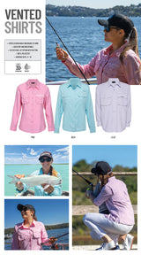 Shimano Ladies Vented LS Fishing Shirt - Pink