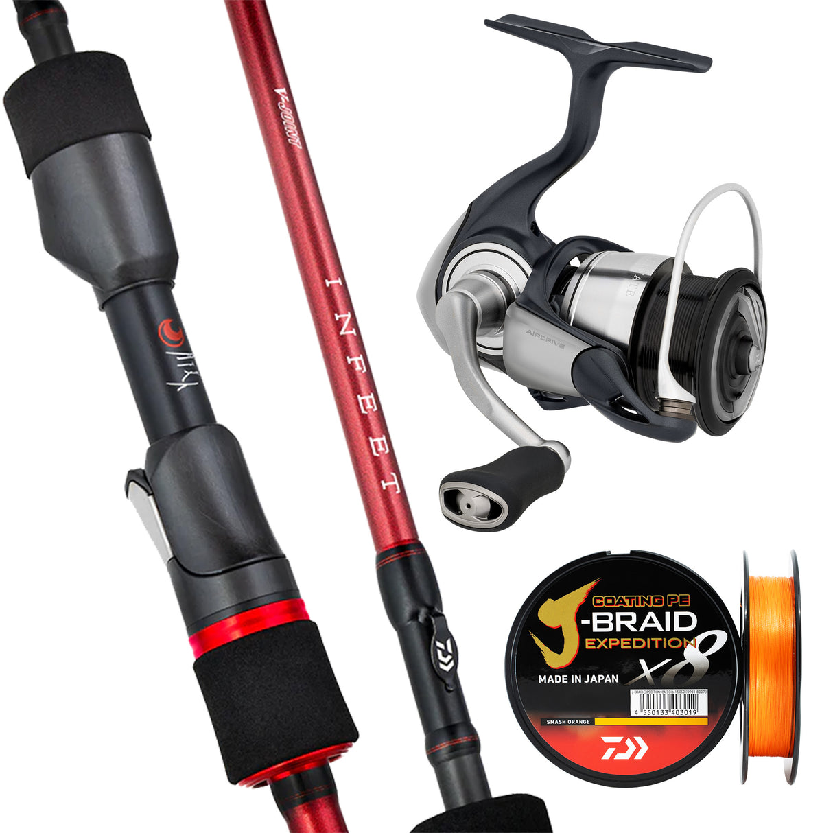 Daiwa 24 Certate LT 2500S/Daiwa 26 Infeet SK 7'2" 2pc 1-4kg (Butt Join) LFS/ Daiwa J-Braid Expedition 0.6 8lb-150m - Orange