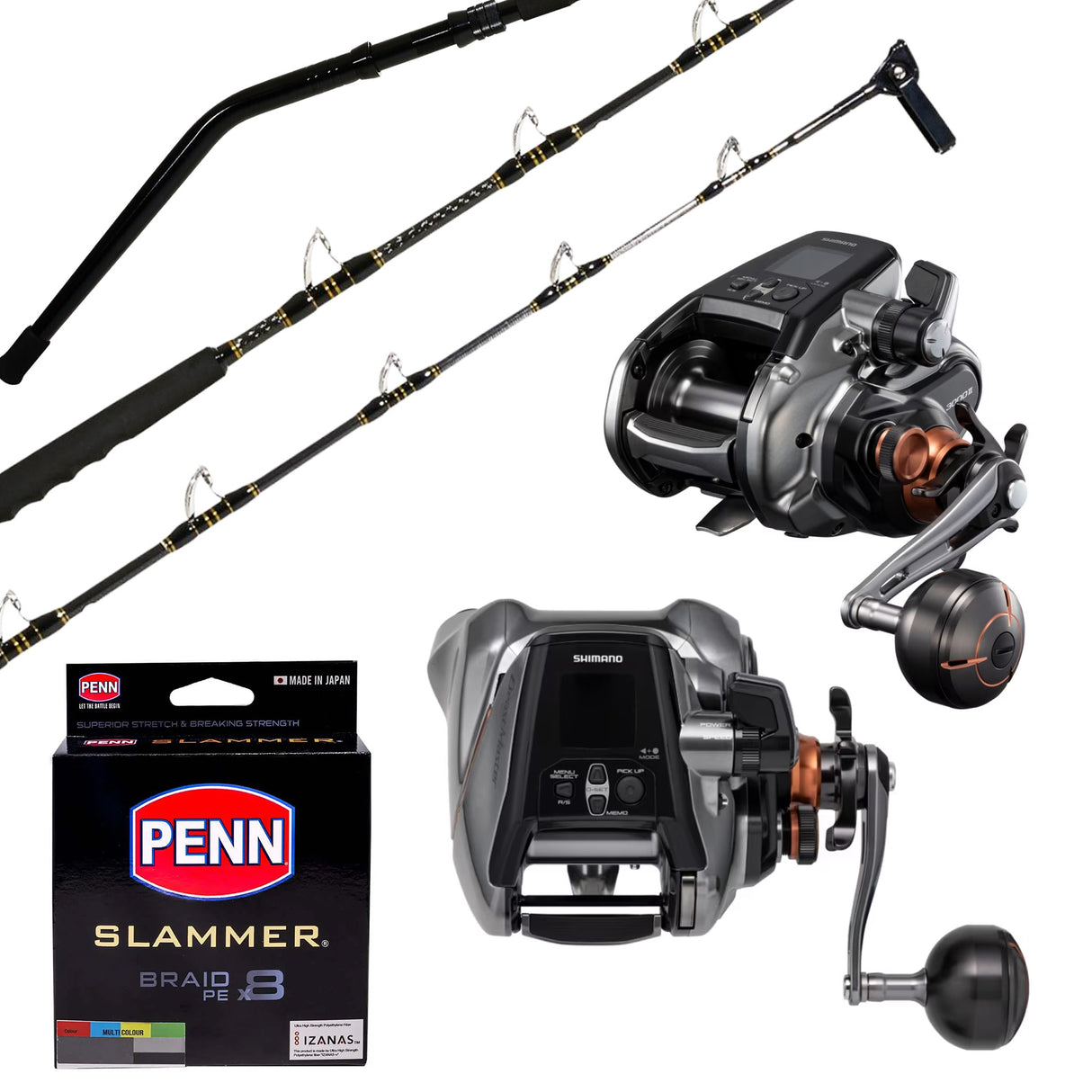 Shimano Speedmaster Deep Drop Pe 8-10/ Shimano Beastmaster 3000II/ Penn Slammer 80lb 400m - Multicolour