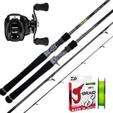 Daiwa 23 TD Hyper 6'4" 1pc 4-9kg/ Daiwa 25 Tatula TW 150H/ Daiwa J-Braid 30lb 150m - Chartreuse