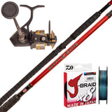 Penn Battle IV 4000HS/Penn Battle Elite 7'2" 1pc  4-8kg/Daiwa J-Braid 20lb 300m - Chartreuse