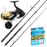 Shimano Socorro SW 8000/Shimano 25 Maikuro 9' 2pc 6-8kg/ Shimano Kairiki 30lb 300m - Multi-Colour